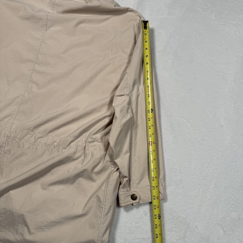 Eddie Bauer Jacket Mens Large Beige Hooded Nylon PU Laminated Parka Outdoor Coat - Picture 13 of 14